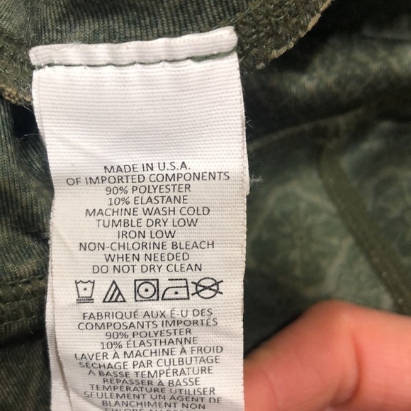 PrAna Moto Cropped Leggings Size Medium Cargo Green Mixed Floral Print - Picture 6 of 9